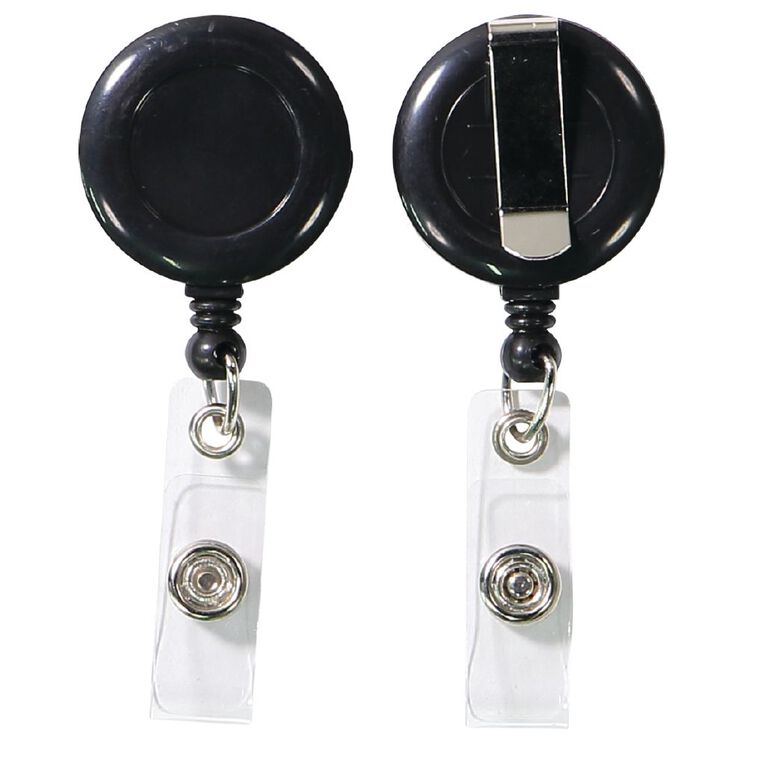 WS Card Holder with Strap and Retractable Cord Black 2 Pack, , hi-res