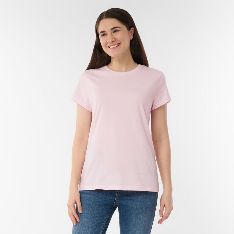 H&H Women's Short Sleeve Crew Neck Tee, Pink Light, hi-res