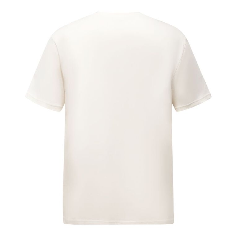 H&H Men's Regular Fit Crew Neck Tee, Cream, hi-res