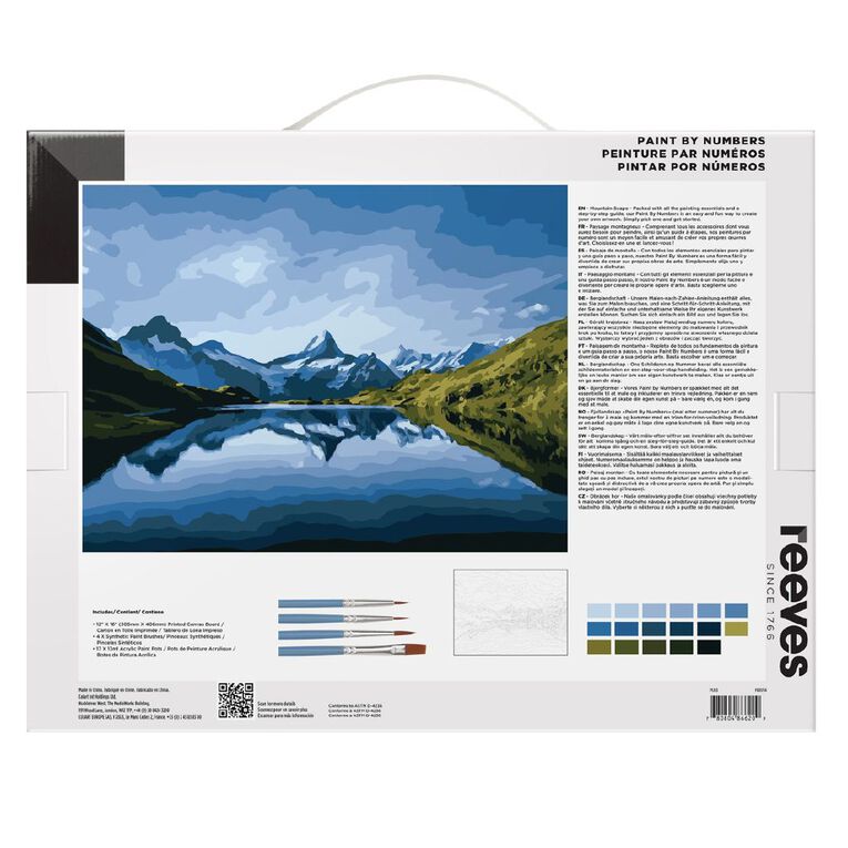 Reeves Paint By Numbers Mountain Scape 12 x 16 inch, , hi-res