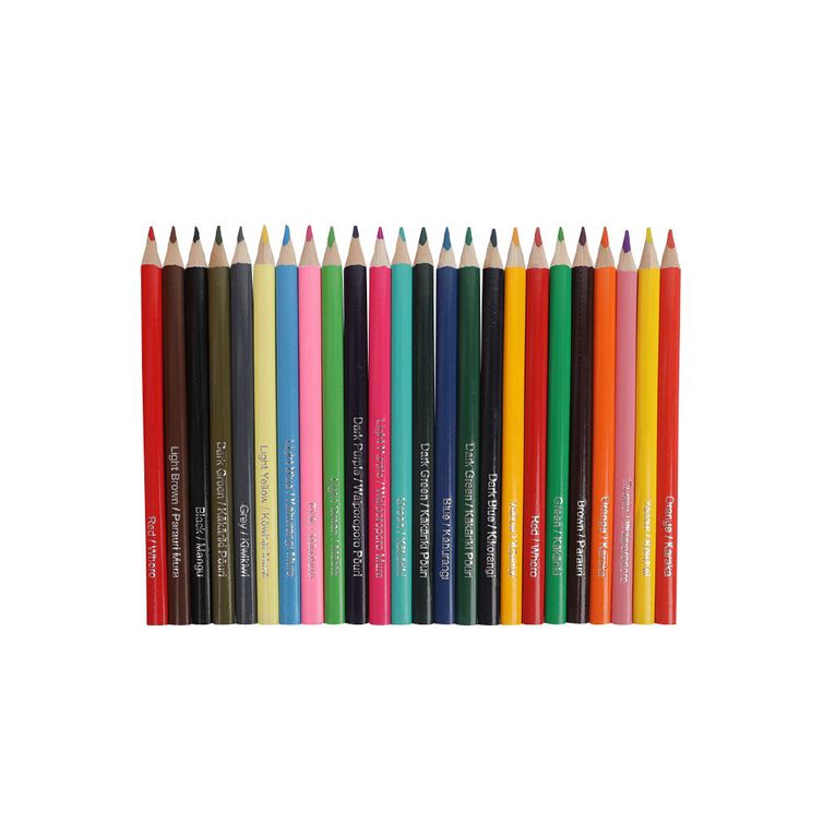 Kookie Te Reo Jumbo Coloured Pencils Multi-Coloured 24 Pack, , hi-res
