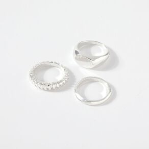 H&H Signet Silver Ring Set 3 Pieces