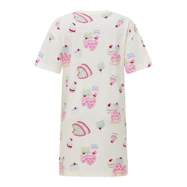 H&H Women's Boxy T-Shirt Nightie, White, hi-res