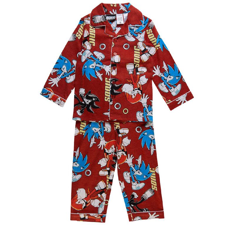 Sonic Boys' Flannelette Button Up, Red Dark, hi-res