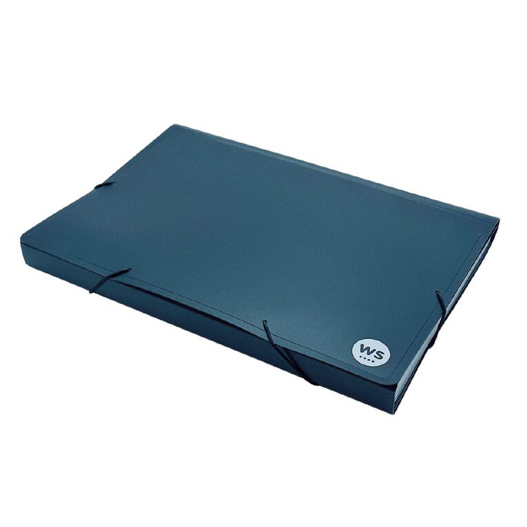 WS Expanding File PP Black Foolscap, , hi-res