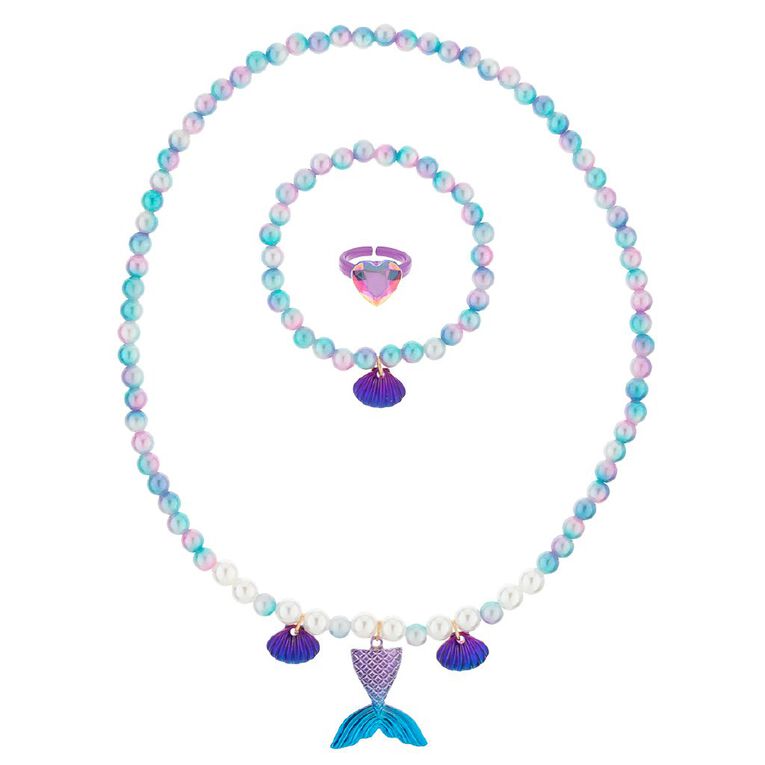 Young Original Kids' Fish Tail Shell Ring Bracelet and Necklace Set, , hi-res