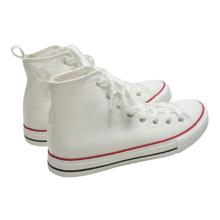 H&H Women's Jen Canvas High Top Sneakers, White, hi-res