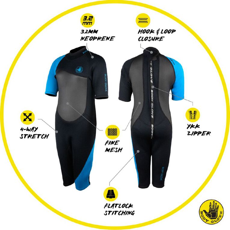 Body Glove Youth Springsuit Black/Blue Size 10, Black/Blue, hi-res