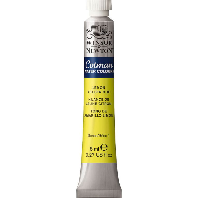 Winsor & Newton Cotman Watercolour Paint 8ml Lemon Yellow Hue, , hi-res