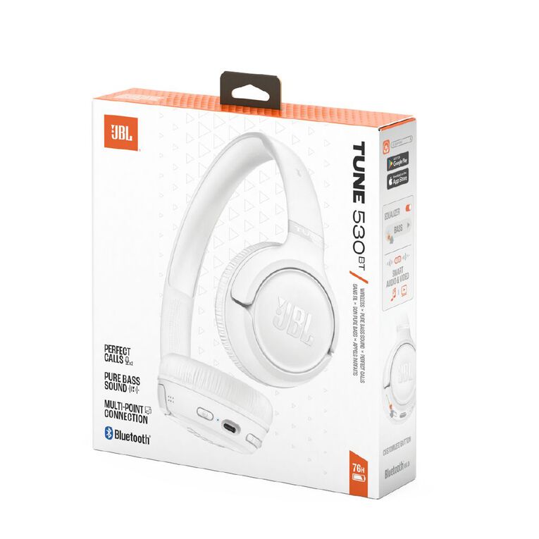 JBL JBL Tune 530BT Wireless On-Ear Headphones - White, , hi-res
