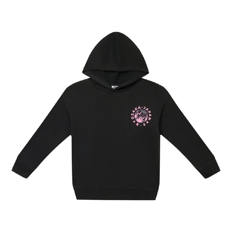 Young Original Print Pullover Hoodie, Black, hi-res