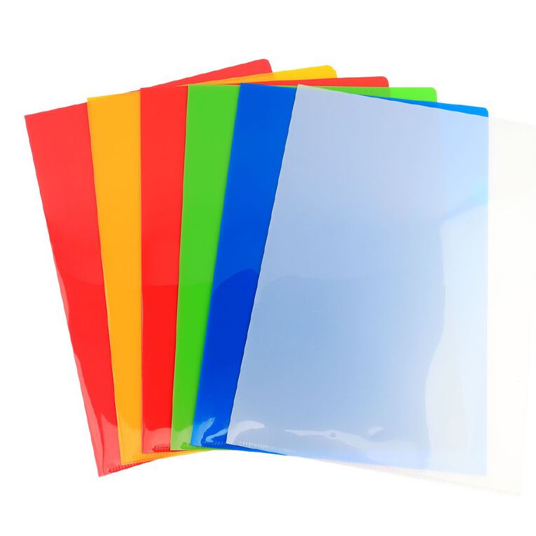 WS L-Shaped Pockets 12 Pack Multi-Coloured A4, , hi-res