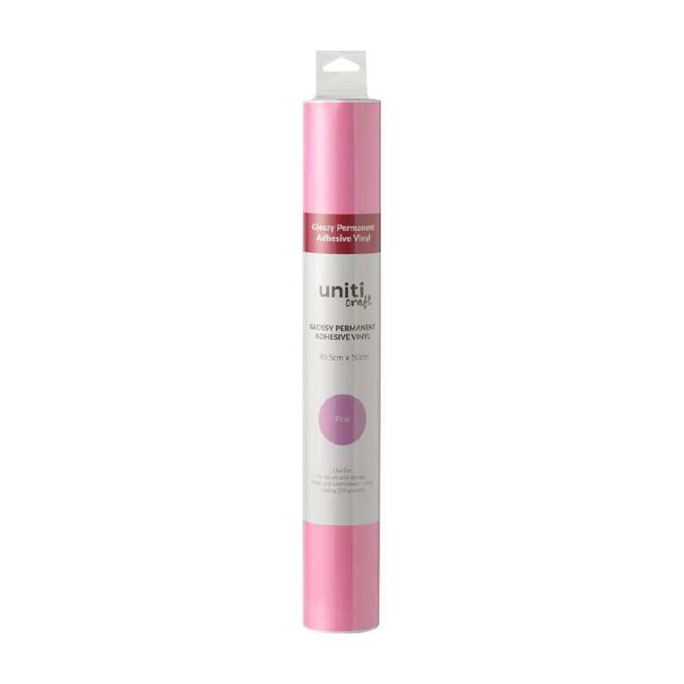 Uniti Craft Glossy Permanent Vinyl 30.5Cm X 50Cm Pink, , hi-res