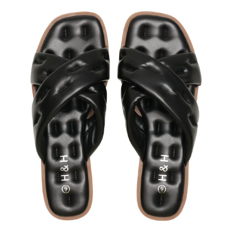 H&H Women's Allison Slides, Black, hi-res