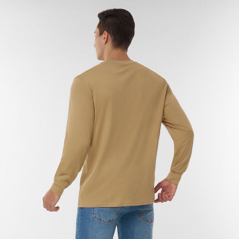 H&H Men's Long Sleeve Crew, Brown Light, hi-res