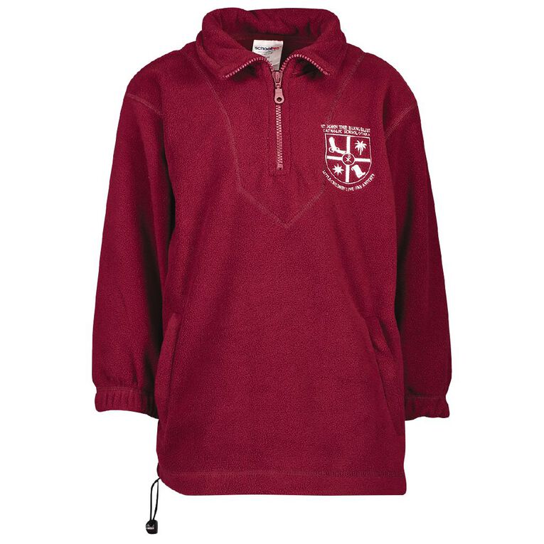 Schooltex St Johns Evangelist Otara Polar Fleece with Embroidery, Burgundy, hi-res