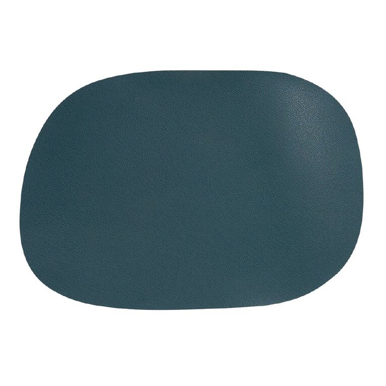 Living & Co Oval Faux Leather Placemat Green, , hi-res