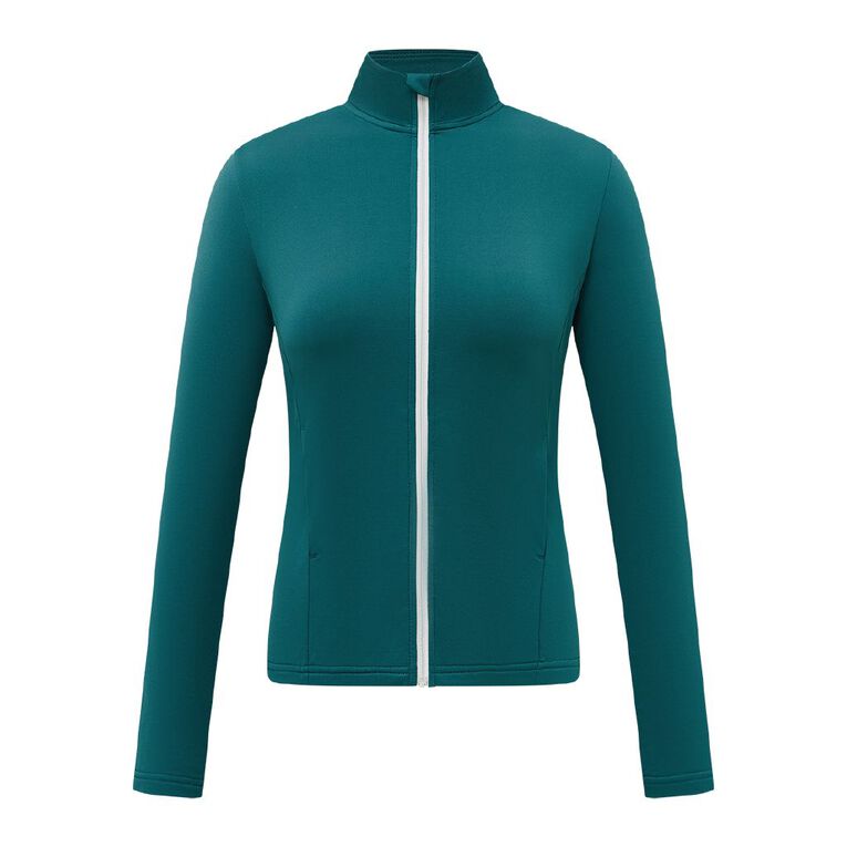 Active Intent Women's Thermal Zip Sweat, Green Dark, hi-res
