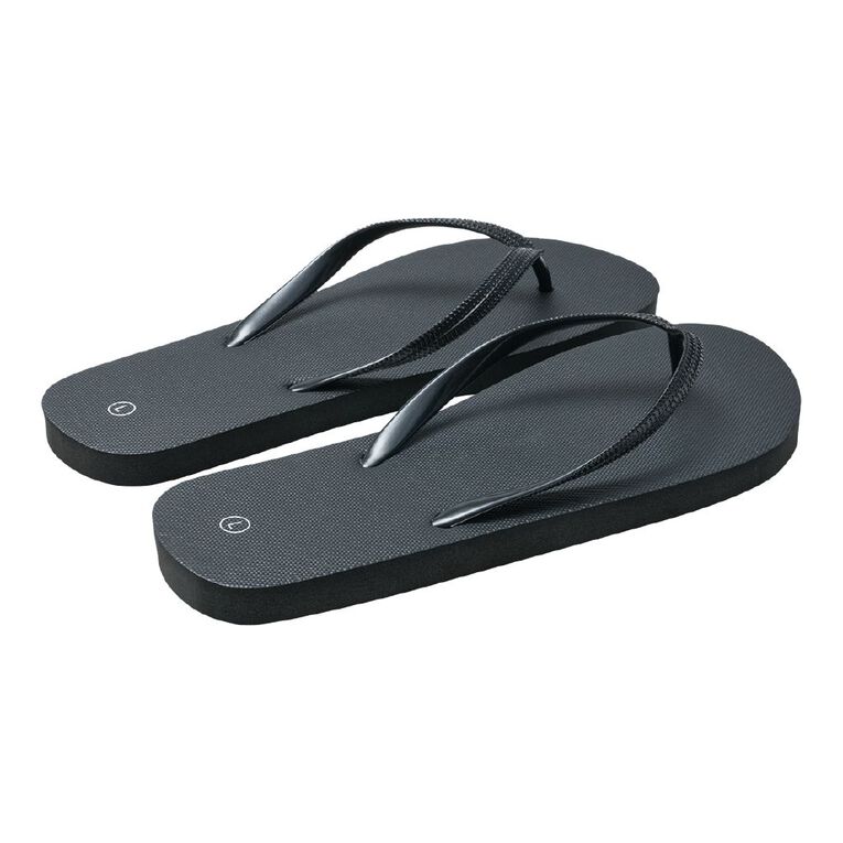 H&H Women's Plain Jandals, Black, hi-res