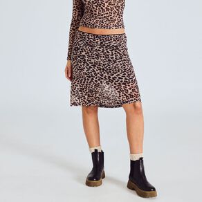 BRDRLESS Annie Animal Print Mini Skirt