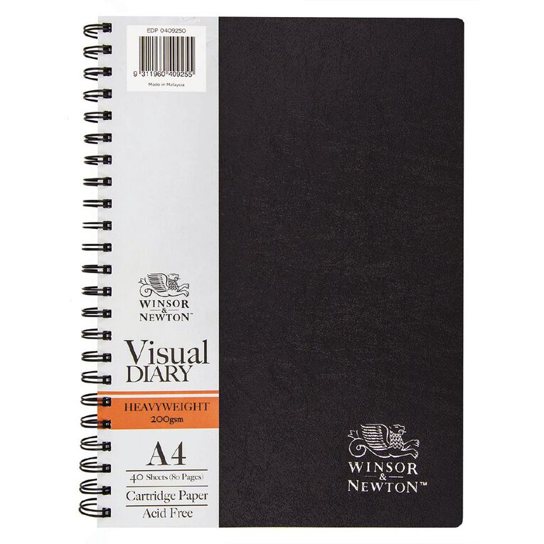 Winsor & Newton Visual Diary Heavy Spiral 200gsm 40 Sheets A4, , hi-res