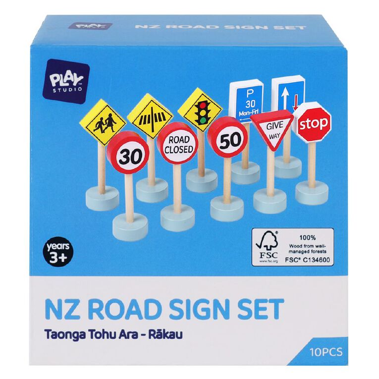 Play Studio NZ Road Sign Set 10 Pack, , hi-res