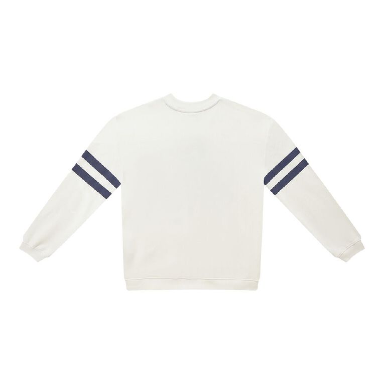 Young Original V Neck Oversized Sweat, Cream, hi-res