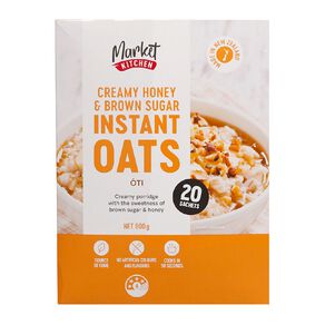 Market Kitchen Creamy Honey and Brown Sugar Instant Oats 20 Sachet 800g
