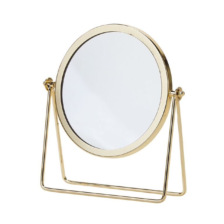 Living Co Round Vanity Mirror Gold 22cm The Warehouse Co Round Vanity Mirror Gold 22cm, Folding Vanity Mirror Gold