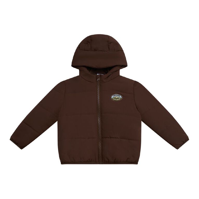 Young Original Toddler Boys' Novelty Puffer Jacket, Brown Dark, hi-res