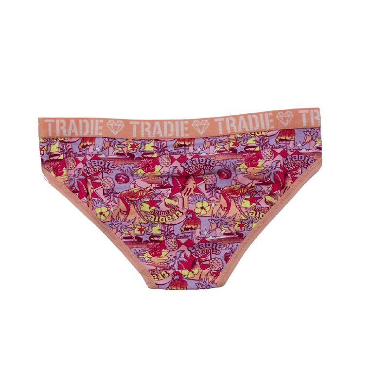 Tradie Girls' Bikini Briefs 3 Pack, Pink Light, hi-res