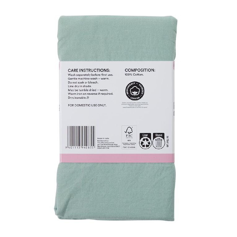 Living & Co 100% Washed Cotton U Shaped Pillowcase, , hi-res