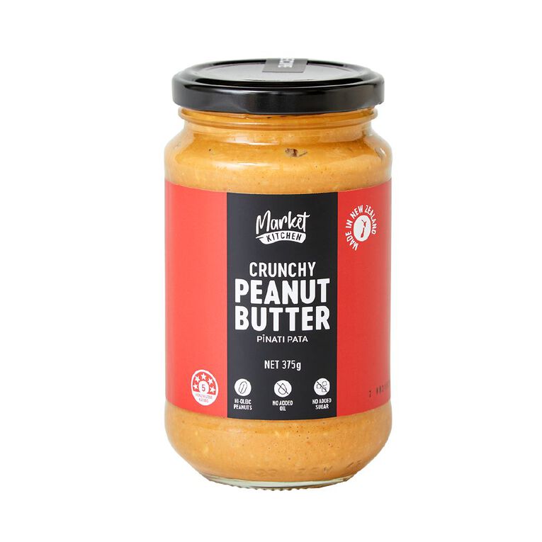 Market Kitchen Peanut Butter Crunchy 375g, , hi-res