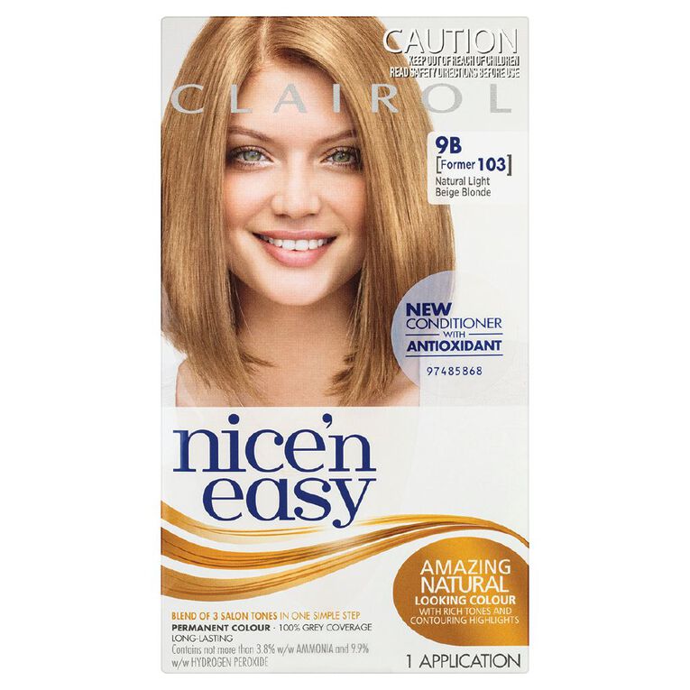 Clairol Nice N Easy Permanent Hair Colour Light Beige Blonde 9B, , hi-res