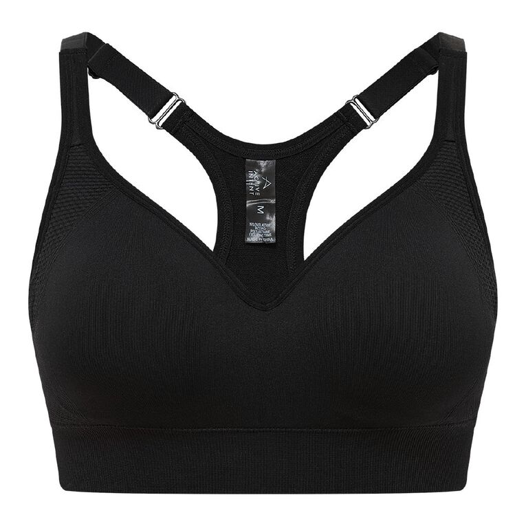 Active Intent Women's Racer Back Sports Bra, Black, hi-res