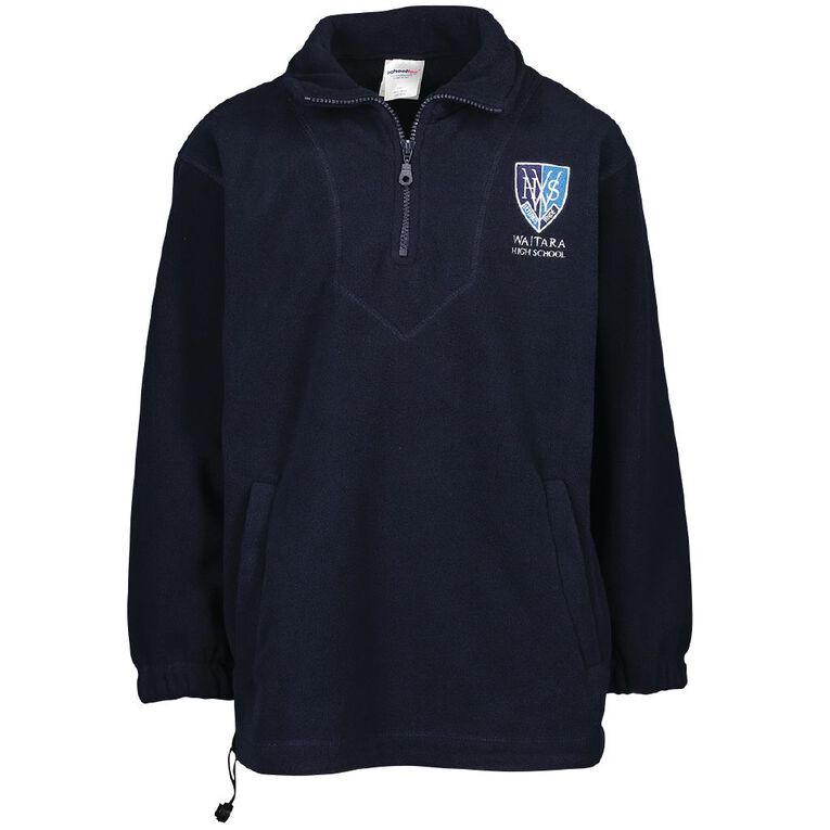 Schooltex Waitara High School Polar Fleece Top with Embroidery, Navy, hi-res