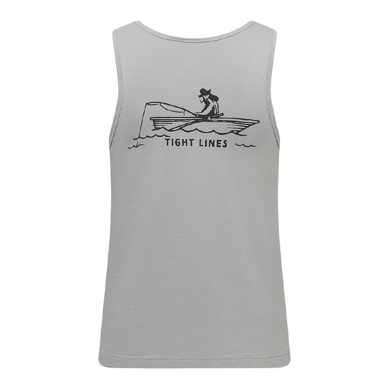 H&H Men's Graphic Print Singlet, Grey Light, hi-res
