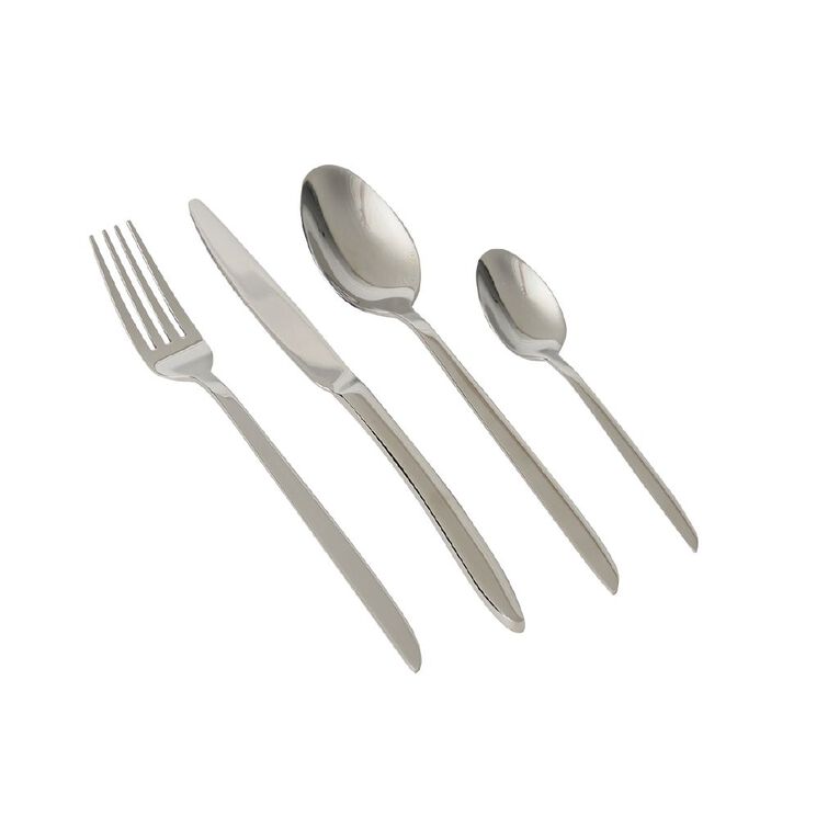 Living & Co Boston Cutlery Set Stainless Steel Stainless Steel 16 Piece, , hi-res
