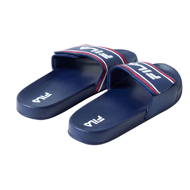 Fila Men's Adjustable Slides, Navy/Red, hi-res