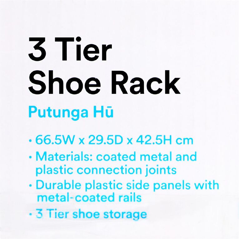 Living & Co 3 Tier Plastic Shoe Rack, , hi-res