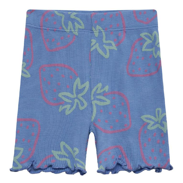 Young Original Toddler Printed Rib Bike Shorts, Blue Mid, hi-res