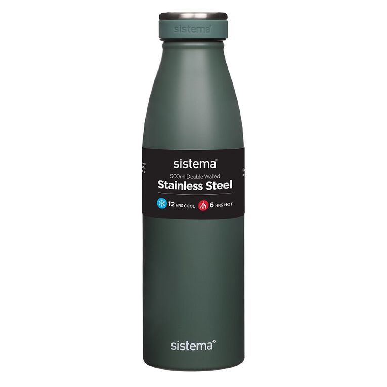 Sistema Stainless Steel Drink Bottle Assorted 500ml, , hi-res