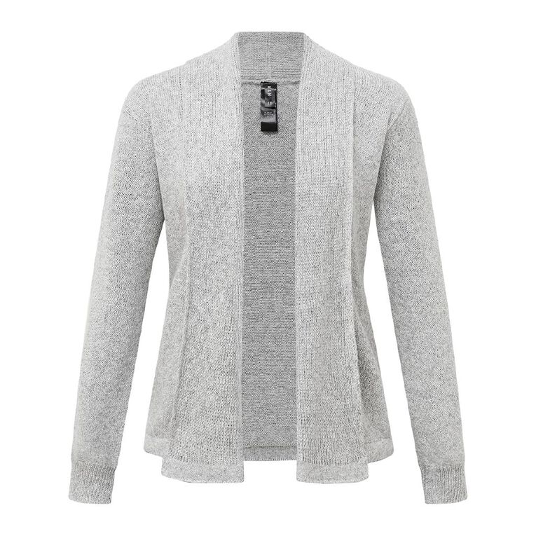 H&H Women's Drape Front Cardigan, Grey Marle, hi-res