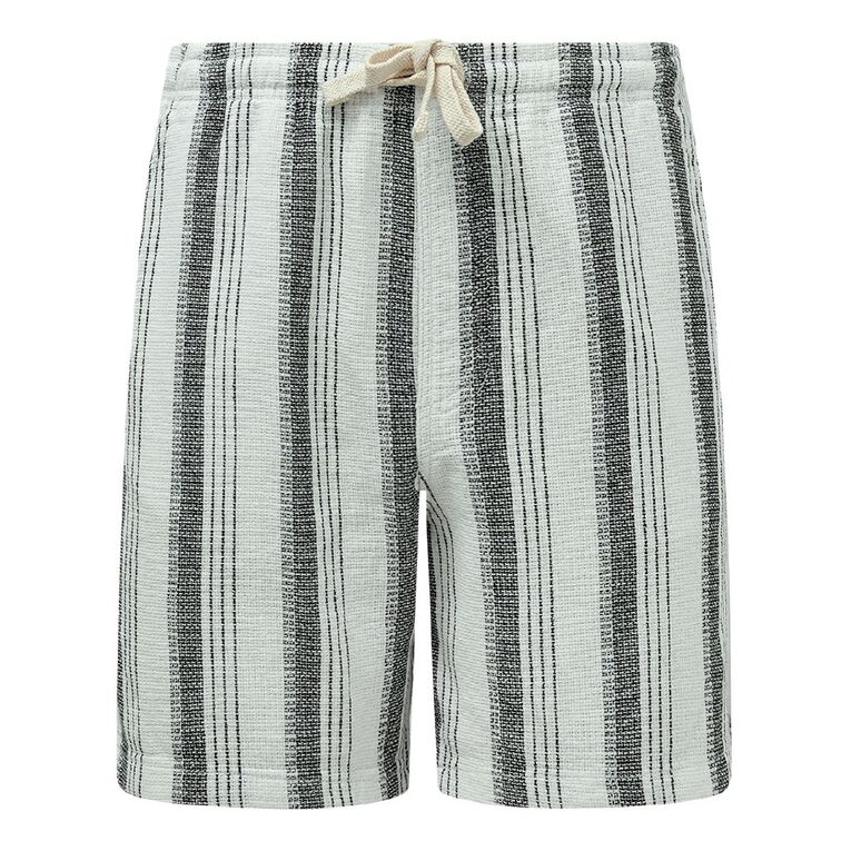 H&H Men's Textured Shorts, Black/White, hi-res