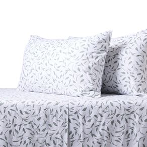 Living & Co Cotton Flannelette Sheet Set Leaf Green King