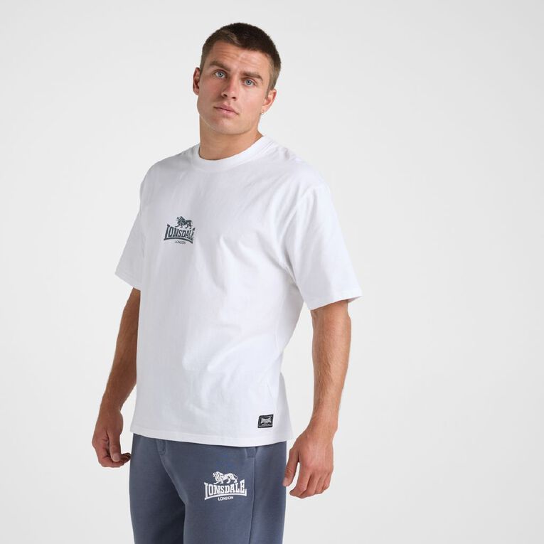 Lonsdale Men's Varsity Tee, White, hi-res