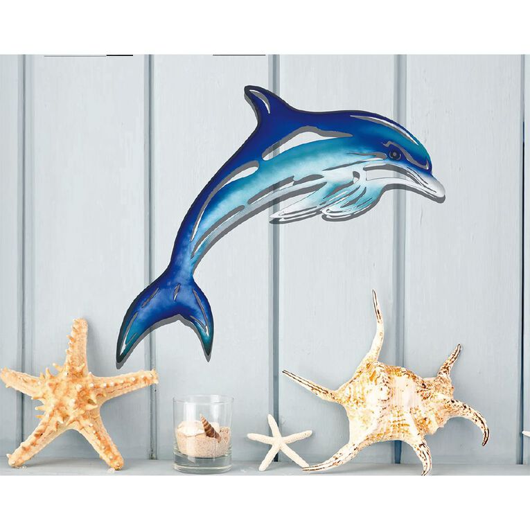 Kiwi Garden Metal Dolphin Wall Art 39cm x 21cm, , hi-res