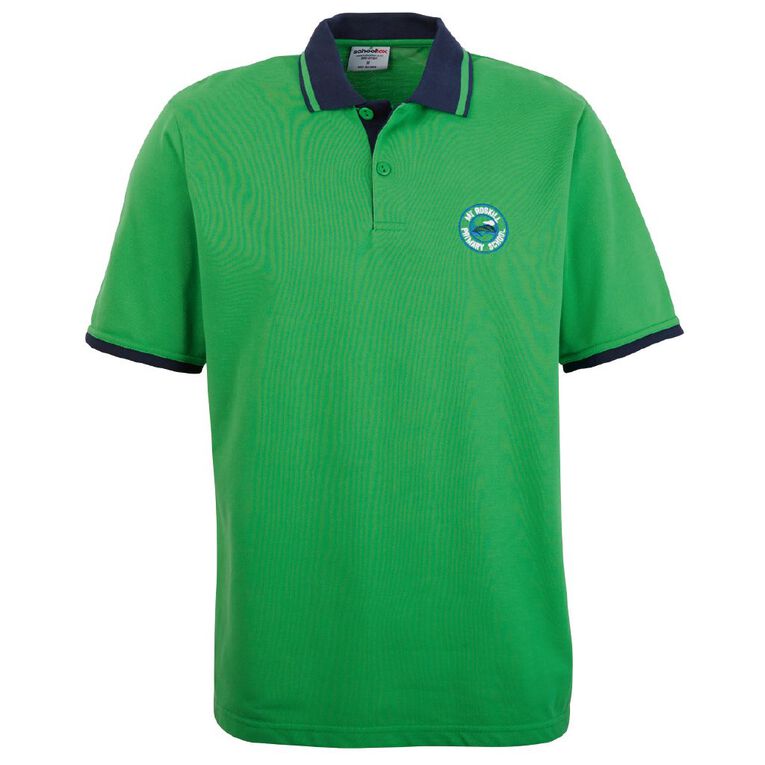 Schooltex Mt Roskill Primary Short Sleeve Polo with Embroidery, Emerald, hi-res