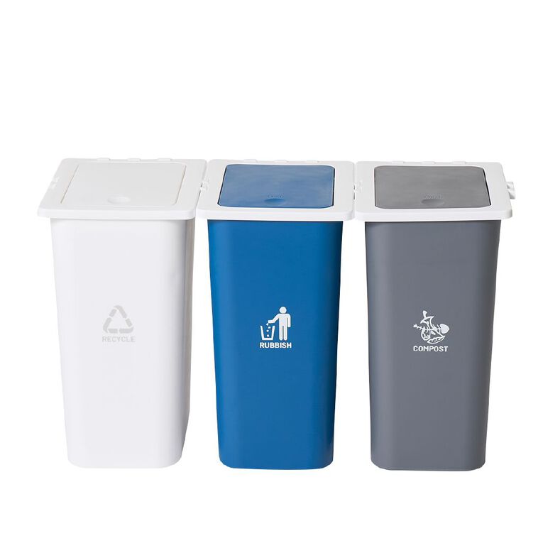 Living & Co Triple Sorting Bin 13L, , hi-res