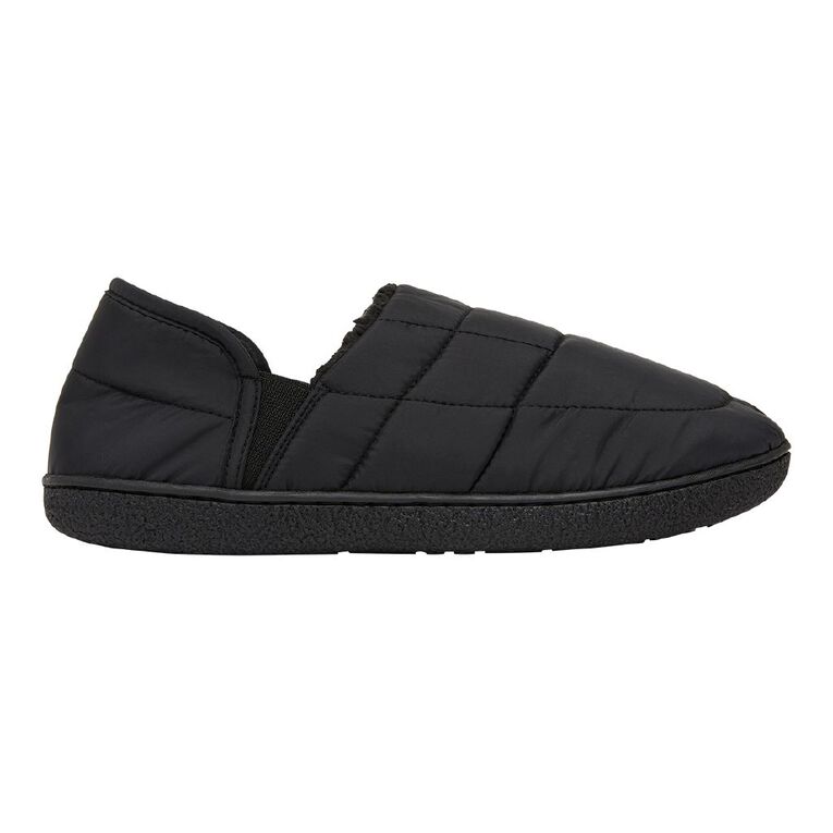 H&H Women's Quilted Slipper Shoes, Charcoal, hi-res